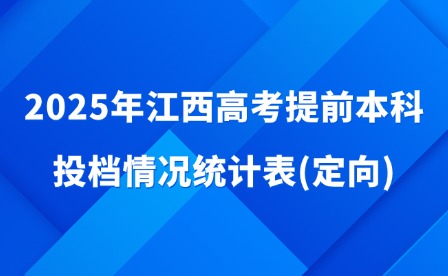 2025年江西高考提前本科投档情况统计表(定向)
