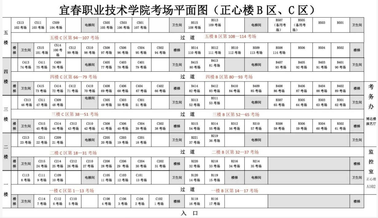 2026宜春职业技术学院单招考场安排