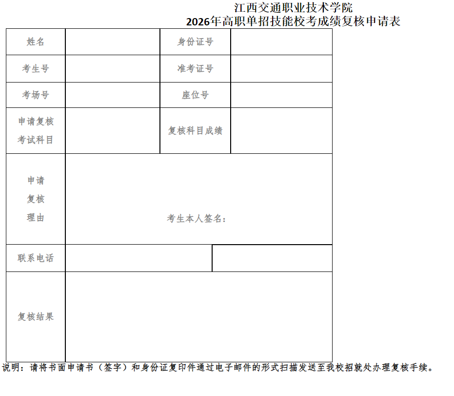 2026年江西交通职业技术学院高职单招技能校考成绩发布的公告