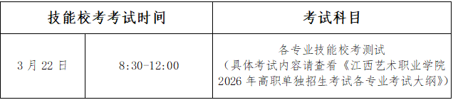 2026年江西艺术职业学院高职单招考试招生简章