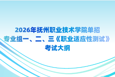2026年抚州职业技术学院单招专业组一、二、三《职业适应性测试》考试大纲